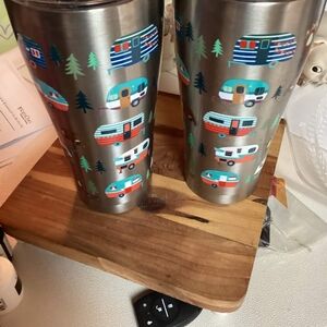 Stainless Steel Travel Tumbler with Camper Design